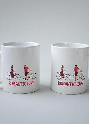 Кружка з принтом "romantic love" 330 мл біла
