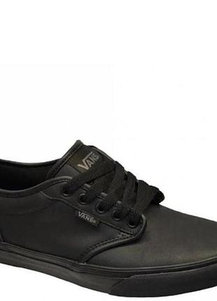 Кеди дитячі vans atwood triple black шкіряні чорні,розмір 30 (eu) 7