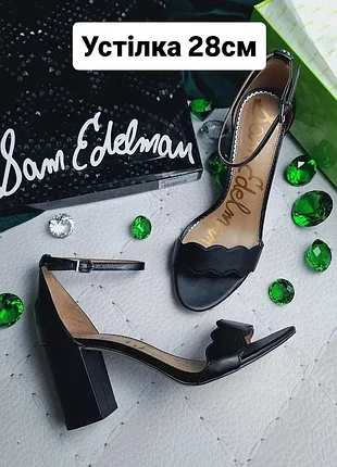 Sam edelman оригінал чорні шкіряні босоніжки на підборах