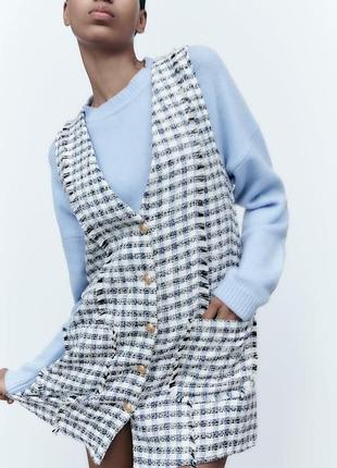Твідовий сарафан zara old money сукня zara плаття діловий стиль