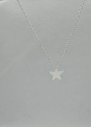 Цепочка с подвеской звезда серебро минимализм ожерелье колье цепочка кулон5 фото