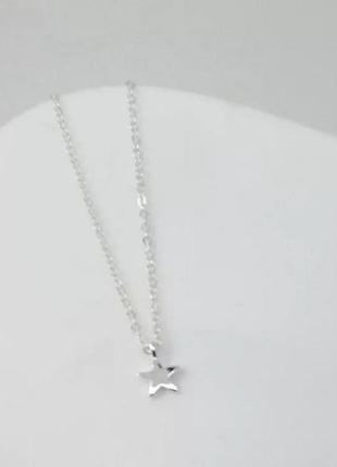 Цепочка с подвеской звезда серебро минимализм ожерелье колье цепочка кулон6 фото