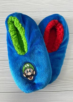 Дитячі капці сині маріо і луїджі super mario primark, розміри 34-36