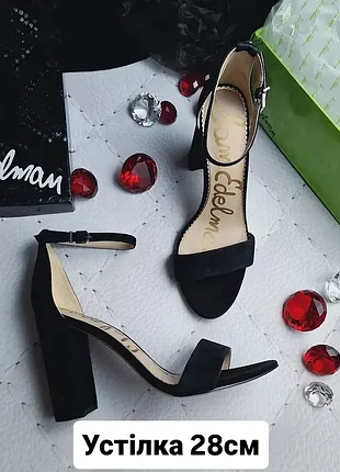 Sam edelman оригінал чорні замшеві босоніжки на підборах