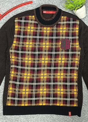 Свитер edc by esprit клетка тартан мужской / унисекс стильный knit кофта vintage vive