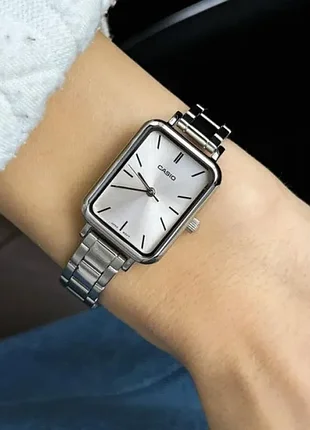 Годинник жіночий casio прямокутний класичний сталевий часы женские