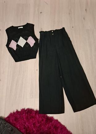 Широкі штани на резинці zara 146