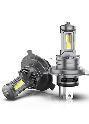 Led лампы h4 r30 80w 12000lm 12v 6000k с обманкой canbus (комплект 2-шт) 1:1 с вентилятором охлаждения