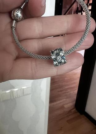 Шарм срібний pandora з камінчиками, оригінал