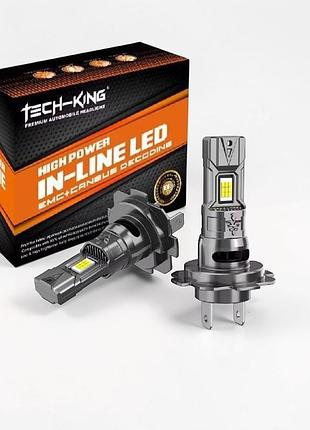 Led лампы h7 r13 80w 12000lm 12v 6000k с обманкой canbus (комплект 2-шт) 1:1 с вентилятором охлаждения