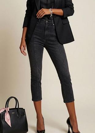 Джинсы zara the olivia графитовые скинни укороченные, размер uk 8 (s)