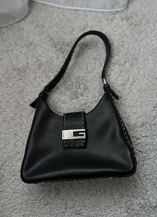 Сумка guess чорна жіноча натуральна шкіра