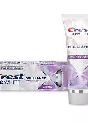 Зубная паста crest 3d white brilliance vibrant peppermint для отбеливания зубов,130 г
