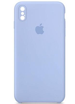 Чехол silicone case square full camera protective (aa) для apple iphone x / xs (5.8") голубой / lilac blue