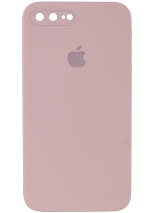 Чехол silicone case square full camera protective (aa) для apple iphone 7 plus/8 plus (5.5") розовый / pink sand