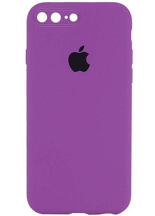 Чехол silicone case square full camera protective (aa) для apple iphone 7 plus/8 plus (5.5") фиолетовый / grape