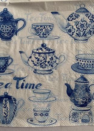 Салфетка декупажная 33*33см .tea time. 3слоя, тм каtrin