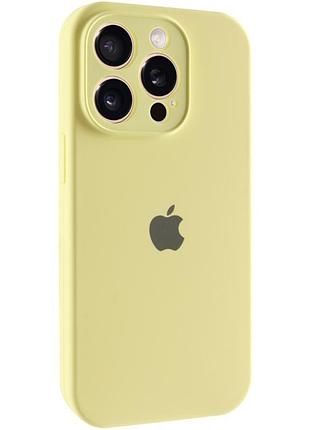 Чехол silicone case full camera protective (aa) для apple iphone 14 pro max (6.7") желтый / mellow yellow
