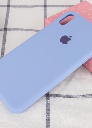 Чохол silicone case full protective (aa) для apple iphone xs max (6.5") блакитний / lilac blue 2