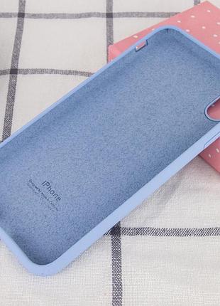 Чохол silicone case full protective (aa) для apple iphone xs max (6.5") блакитний / lilac blue 3