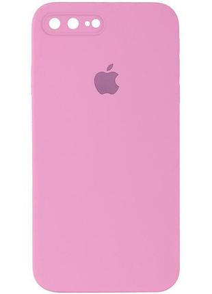 Чехол silicone case square full camera protective (aa) для apple iphone 7 plus/8 plus (5.5") розовый / light pink