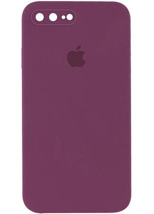 Чехол silicone case square full camera protective (aa) для apple iphone 7 plus/8 plus (5.5") бордовый / maroon