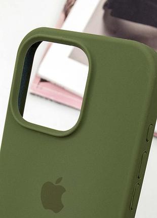 Чехол silicone case full protective (aa) для apple iphone 13 pro max (6.7") зеленый / dark olive 4