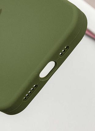Чехол silicone case full protective (aa) для apple iphone 13 pro max (6.7") зеленый / dark olive 5