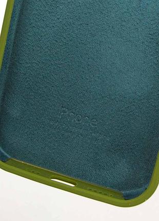 Чехол silicone case full protective (aa) для apple iphone 13 pro max (6.7") зеленый / dark olive 6