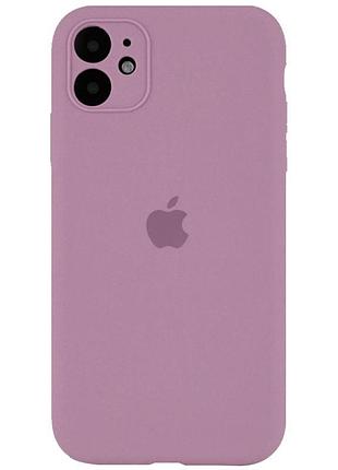 Чехол silicone case full camera protective (aa) для apple iphone 12 (6.1") лиловый / lilac pride
