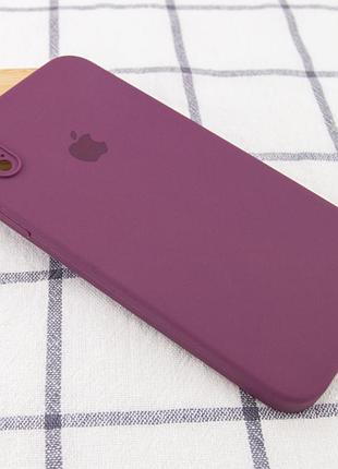 Чехол silicone case square full camera protective (aa) для apple iphone x / xs (5.8") бордовый / maroon 2