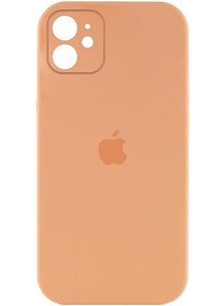 Чохол silicone case full camera protective (aa) для apple iphone 12 (6.1") помаранчевий / cantaloupe