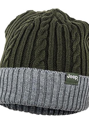 Мужская / женская шапка джип оригинал jeep twisted tricot hat j22w o102602-e856