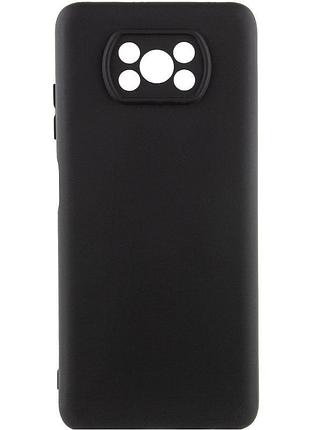 Чехол tpu getman liquid silk full camera для xiaomi poco x3 nfc / poco x3 pro черный / black