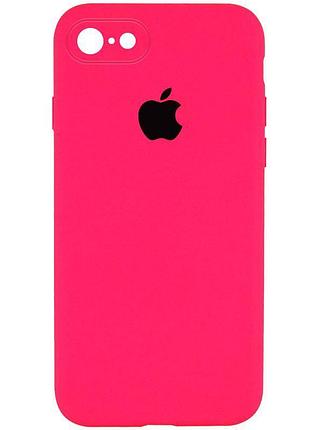 Чохол silicone case square full camera protective (aa) для apple iphone 7/8/se (2020) (4.7") рожевий / barbie pink