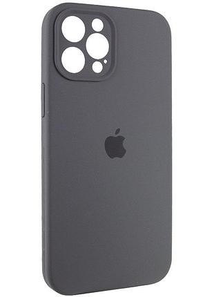 Чехол silicone case full camera protective (aa) для apple iphone 12 pro max (6.7") серый / dark gray 2