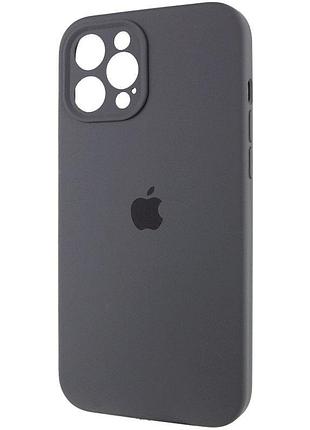 Чехол silicone case full camera protective (aa) для apple iphone 12 pro max (6.7") серый / dark gray 3