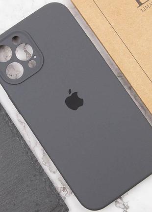 Чехол silicone case full camera protective (aa) для apple iphone 12 pro max (6.7") серый / dark gray 5