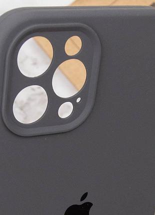 Чехол silicone case full camera protective (aa) для apple iphone 12 pro max (6.7") серый / dark gray 6
