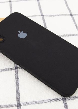Чохол silicone case square full camera protective (aa) для apple iphone x / xs (5.8") чорний / black 2