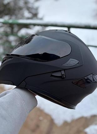 Мото шолом модуляр (трансформер) orlvs helmets чорний, з окулярами m + подарунки: балаклава, чохол