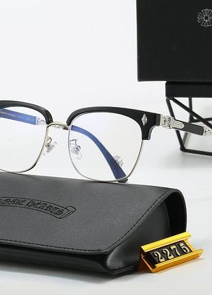Имиджевые очки с оправой chrome hearts и защитой от синего света очки хром хартс серебряный цвет унисекс
