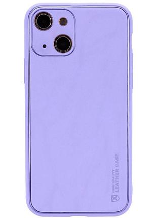 Кожаный чехол xshield для apple iphone 14 plus (6.7") сиреневый / dasheen
