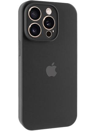 Чехол silicone case full camera protective (aa) для apple iphone 14 pro max (6.7") черный / black