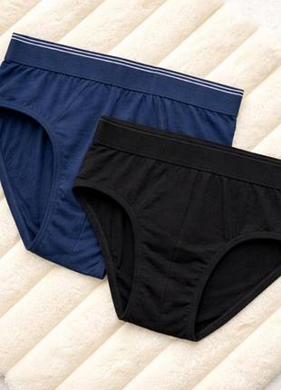 Трусы primark мужские комплектом плавки синие+ черные на резинке s