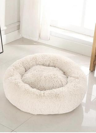 Лежанка для кошек и собак «ворс» белая 10050 xxl (90см)