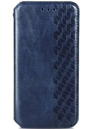 Кожаный чехол-книжка getman cubic (pu) для samsung galaxy a05 синий