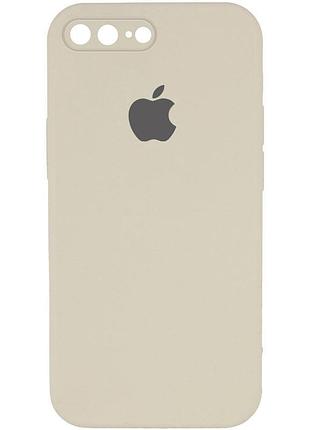 Чехол silicone case square full camera protective (aa) для apple iphone 7 plus/8 plus (5.5") бежевый / antique white