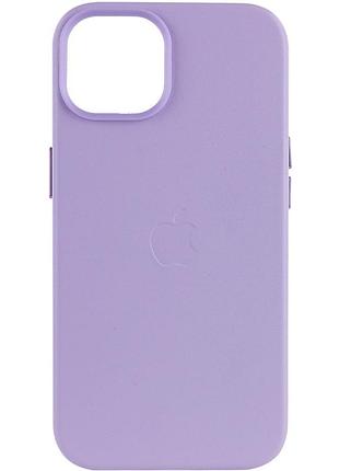 Кожаный чехол leather case (aa plus) with magsafe для apple iphone 14 (6.1") elegant purple
