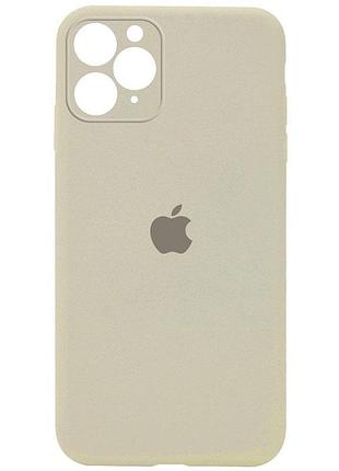 Чохол silicone case square full camera protective (aa) для apple iphone 11 pro (5.8") бежевий / antique white